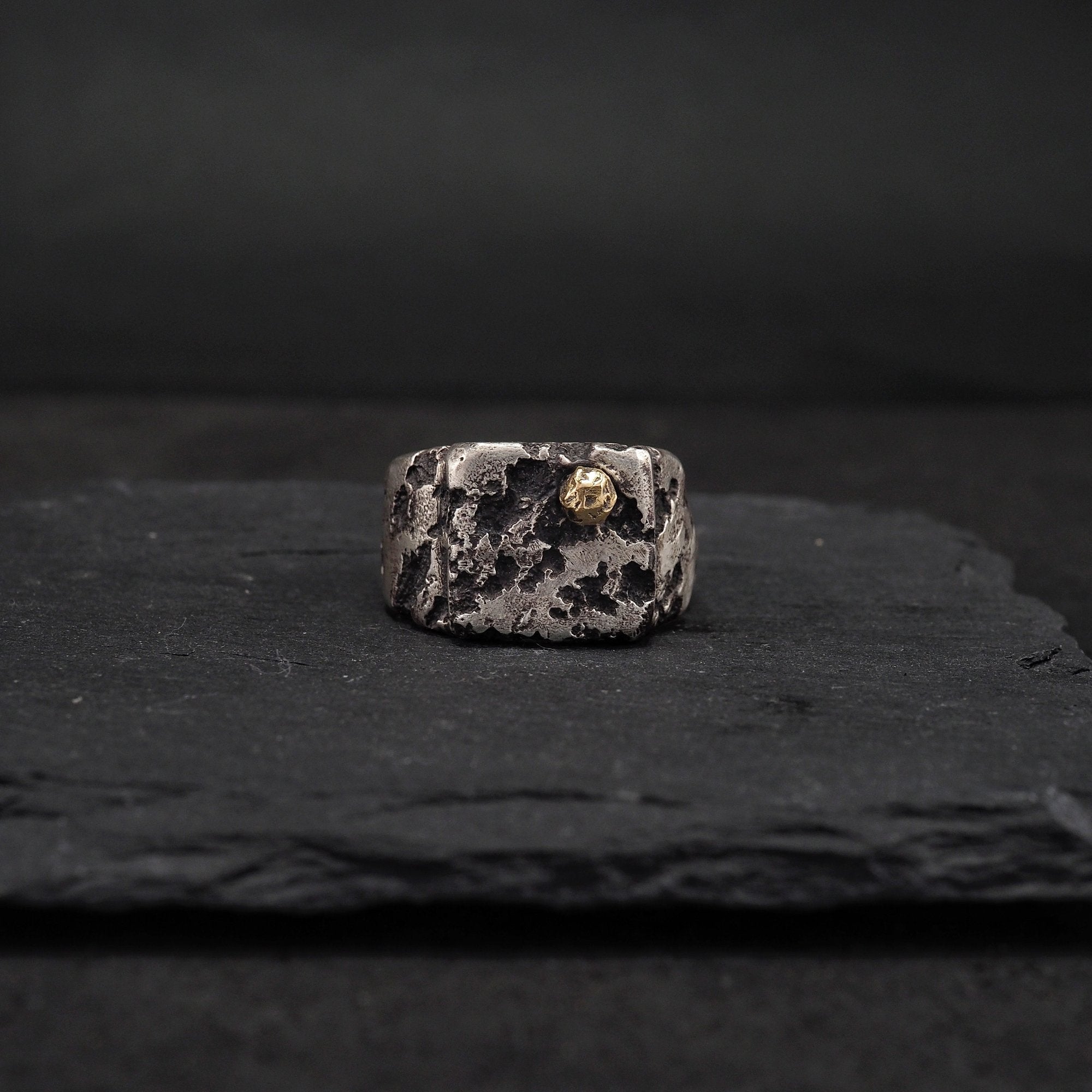 Eon Signet Ring + 18k Gold Rock Pinky